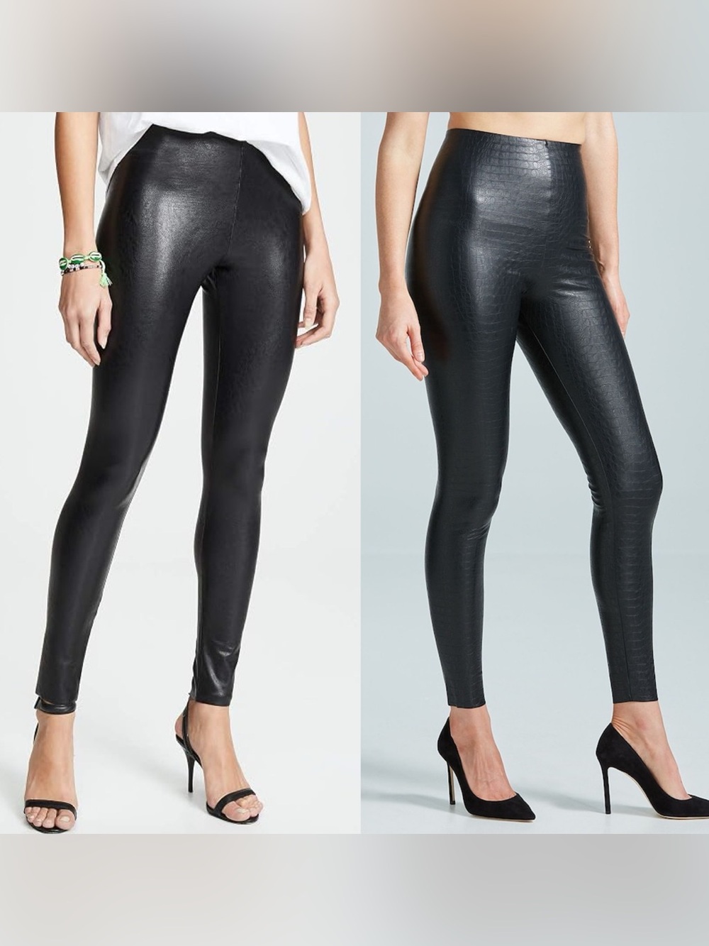Commando Bundle (2) Faux-Leather High-Waist Leggings Size Medium